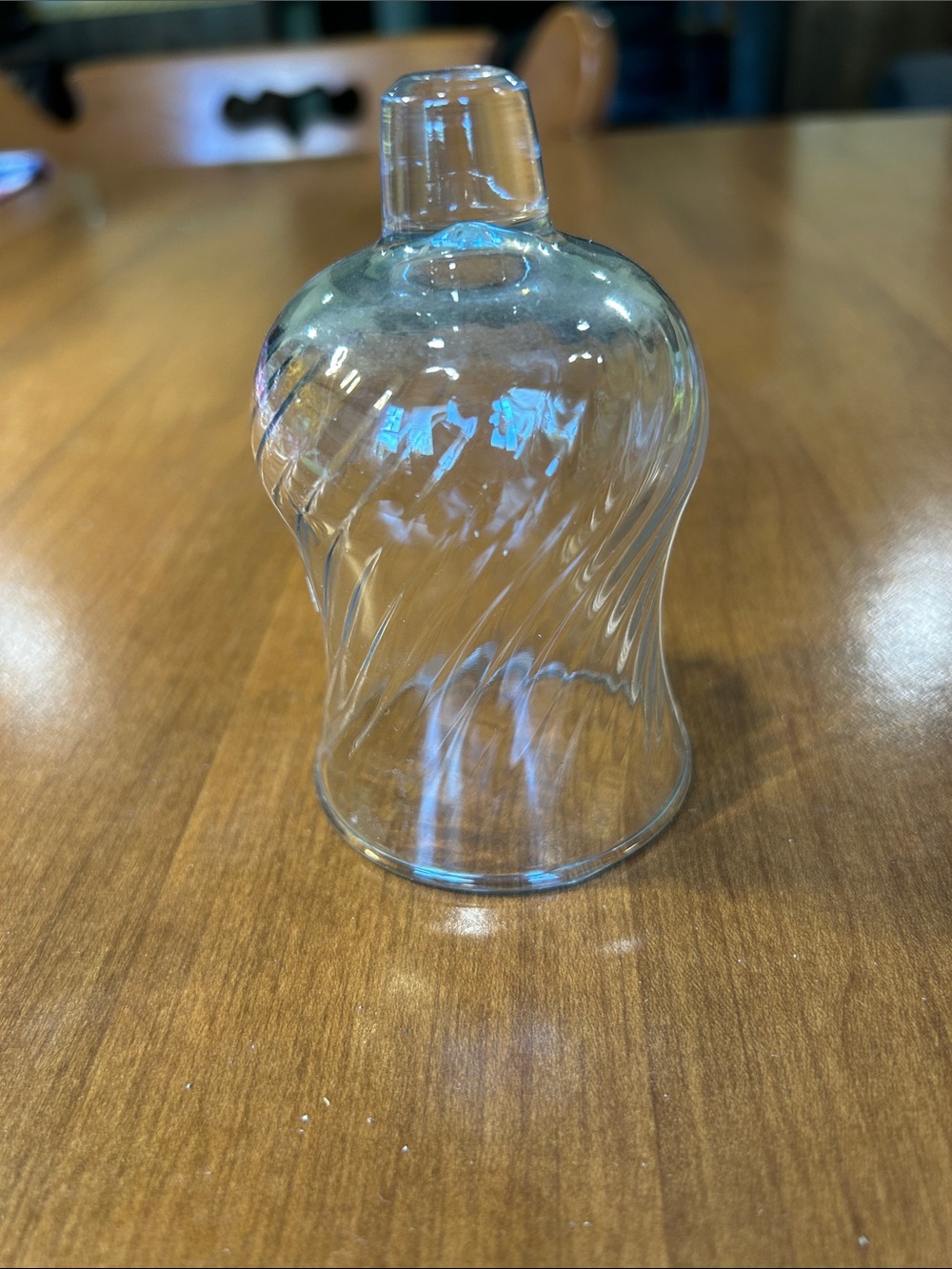 Clear Swirl Glass Bell votive holder